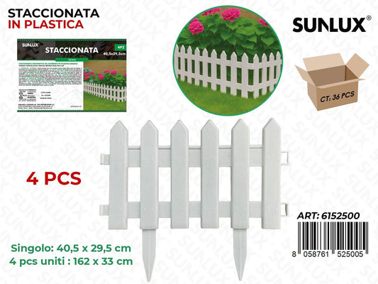 Sunlux Staccionata Plast. Bianco 4PCS 40.5*29.5CM