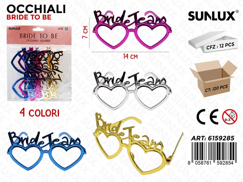 OCCHIALI PARTY BRIDE 4 PCS COL. ASS.