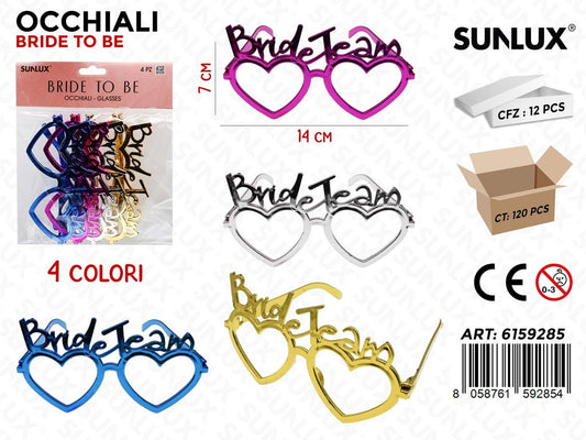 OCCHIALI PARTY BRIDE 4 PCS COL. ASS.