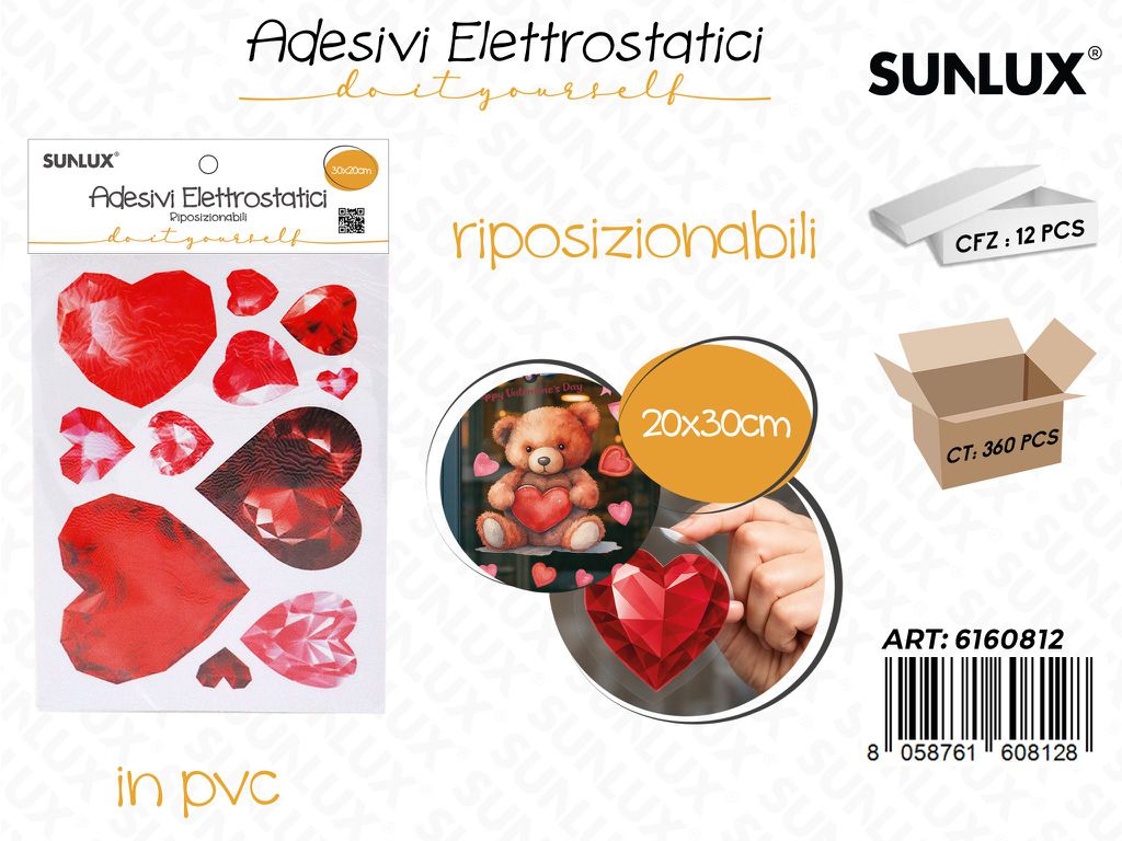 Sunlux Adv Elettrostatici Love Ass. 20*30CM