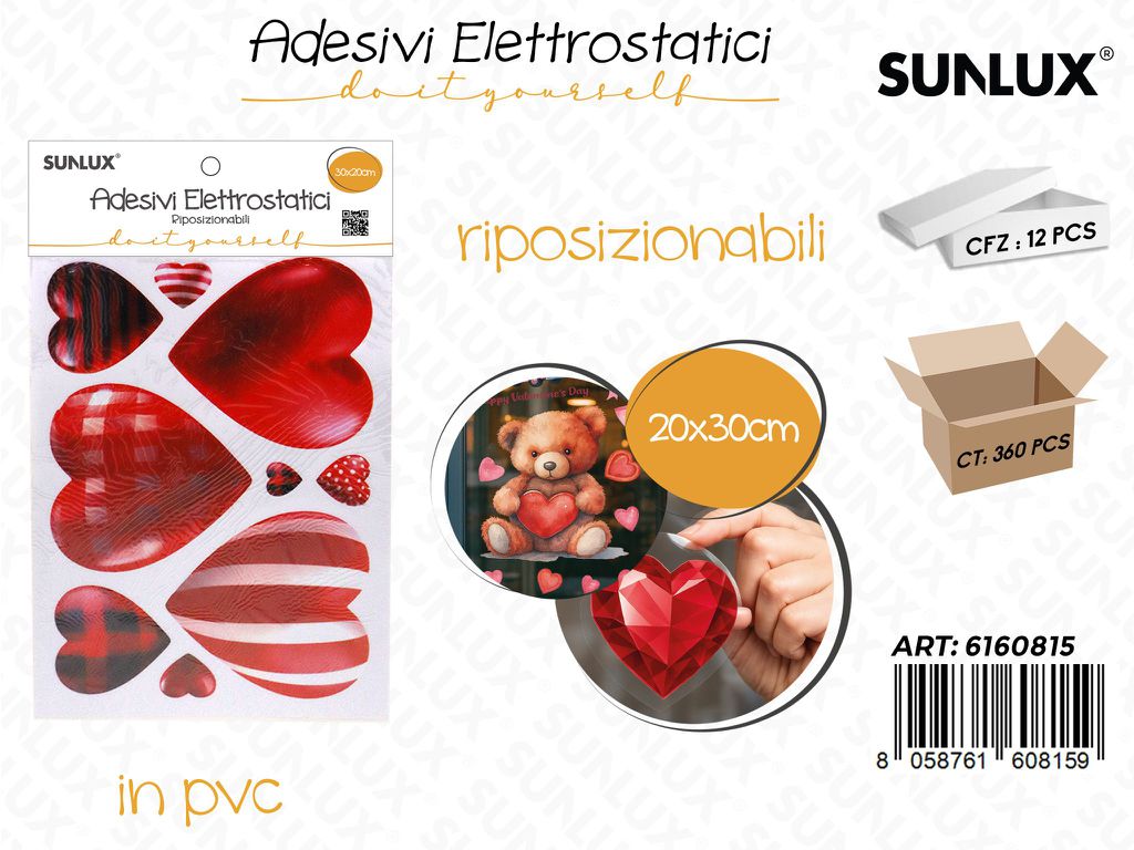 Sunlux Adv Elettrostatici Love Ass. 20*30CM