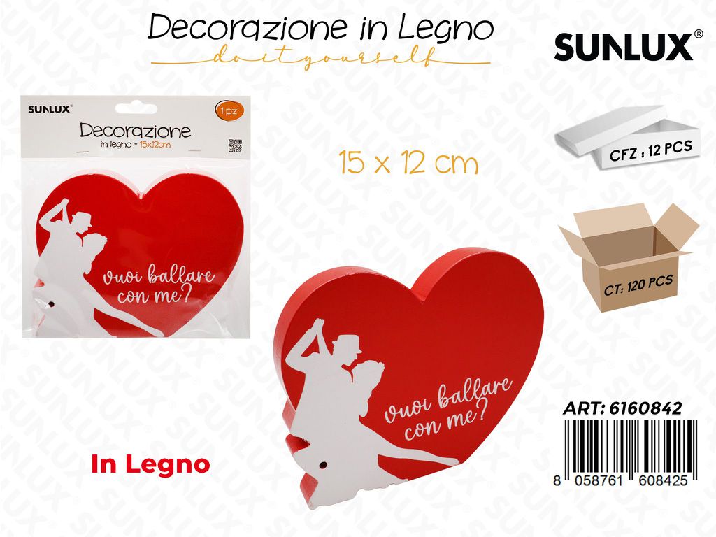 Sunlux Dec. Love in Legno 15*21CM