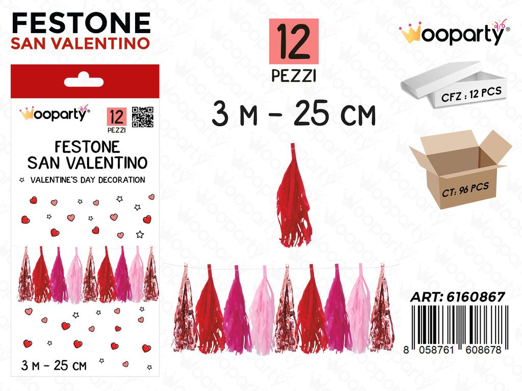DEC.SAN VALENTINO 12PCS 3M 25CM