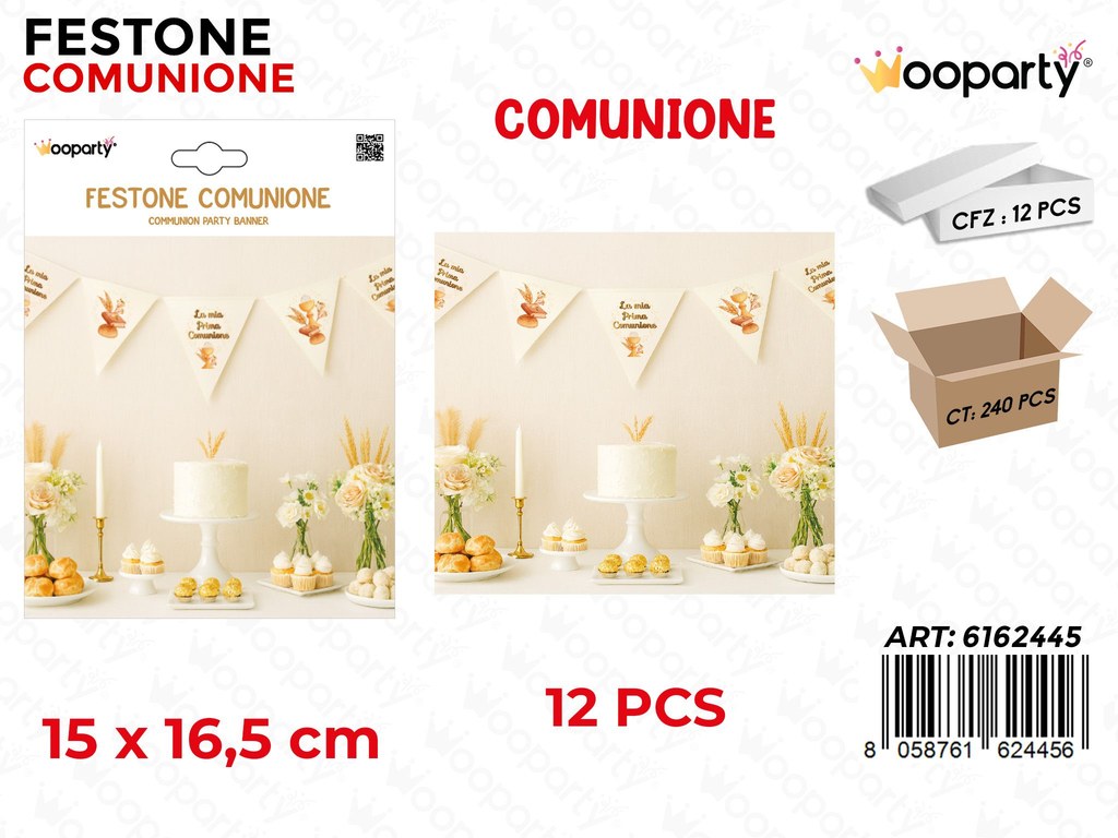 FESTONE COMUNIONE 12PCS 15*16.5CM