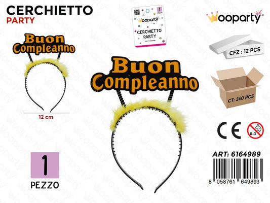 CERCHIETTO PARTY BUON COMPLEANNO 12CM