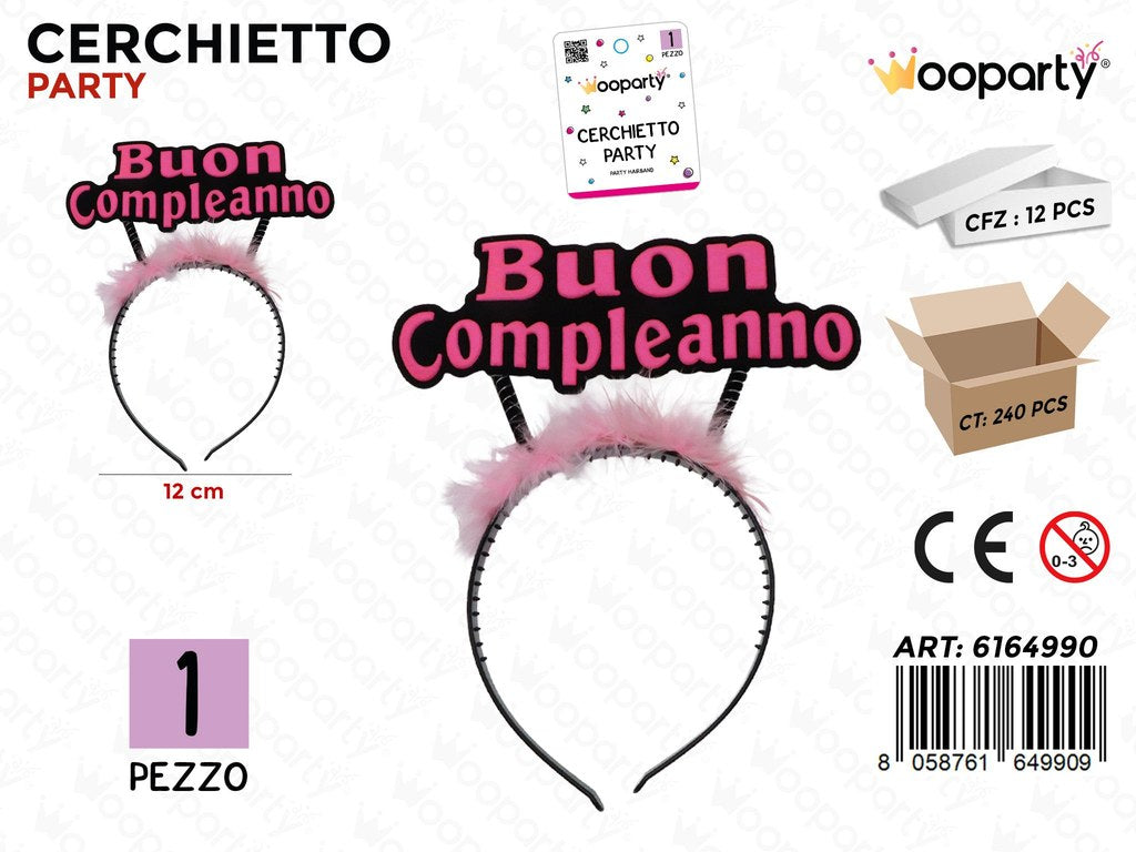CERCHIETTO BUON COMPLEANNO 12CM