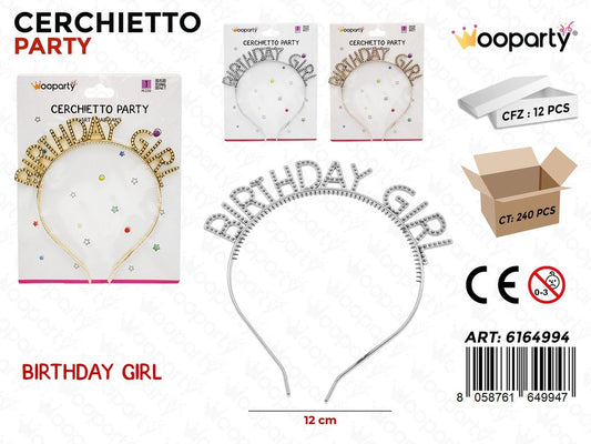 CERCHIETTO PARTY BIRTHDAY GIRL ASS. 12CM