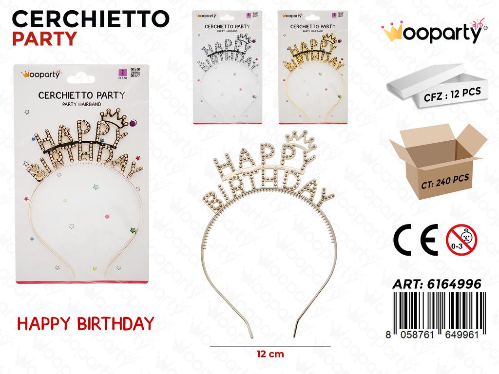 CERCHIETTO PARTY BIRTHDAY ASS. 12CM