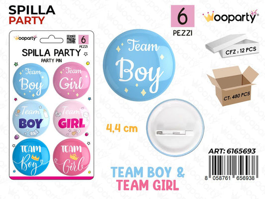 SPILLA PARTY BOY OR GIRL 6PCS 4.4CM