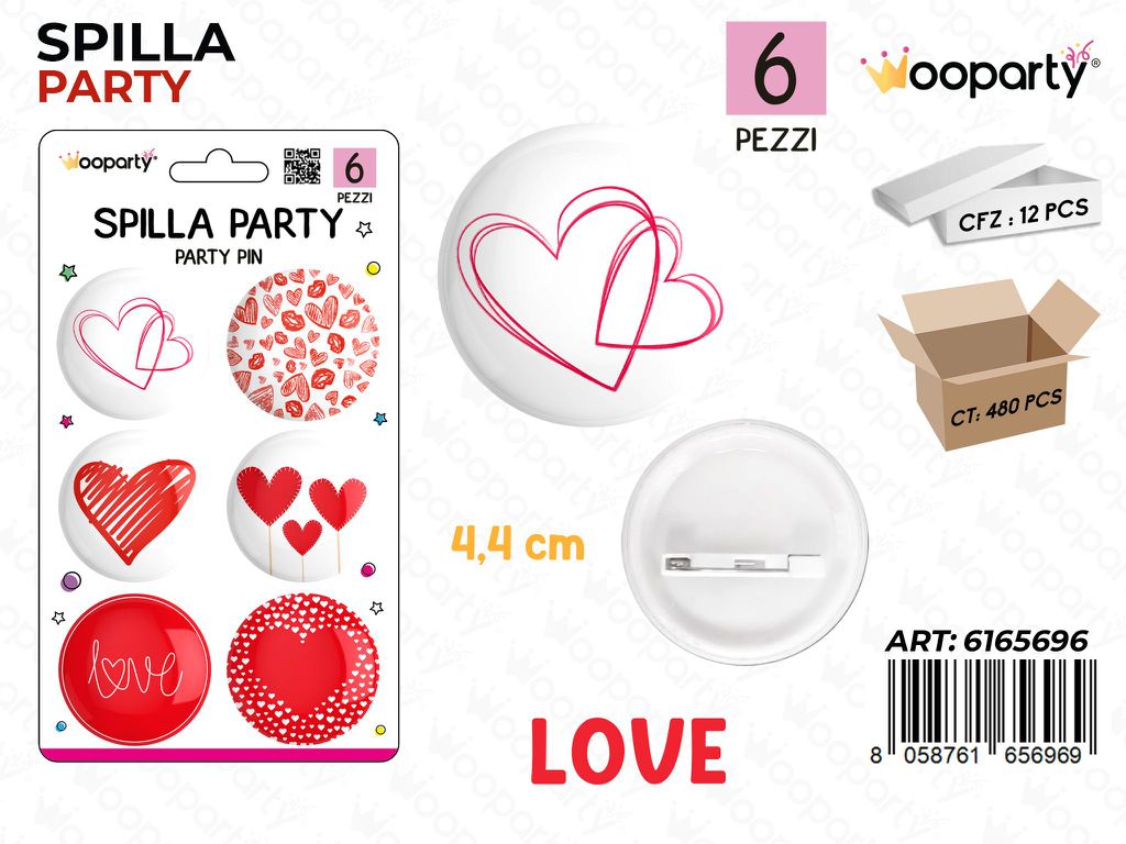 SPILLA PARTY LOVE 6PCS 4.4CM