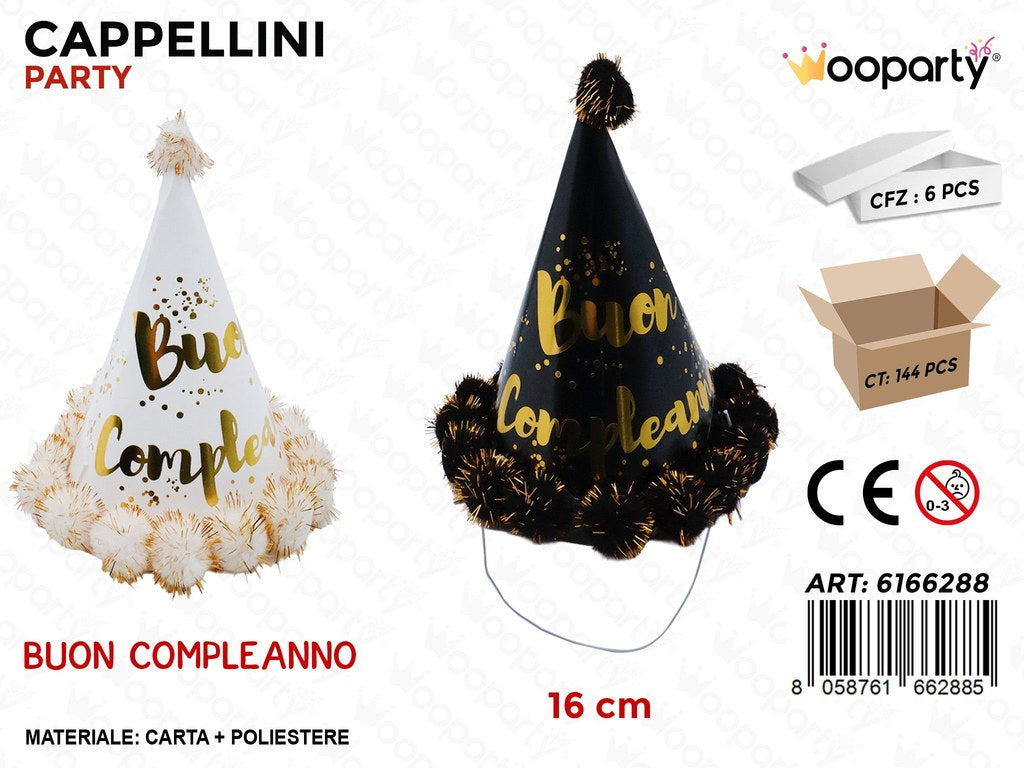 CAPPELLINI PARTY B. COMPL. C/POMPON ASS. 16CM