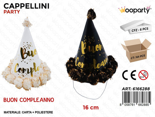 CAPPELLINI PARTY B. COMPL. C/POMPON ASS. 16CM