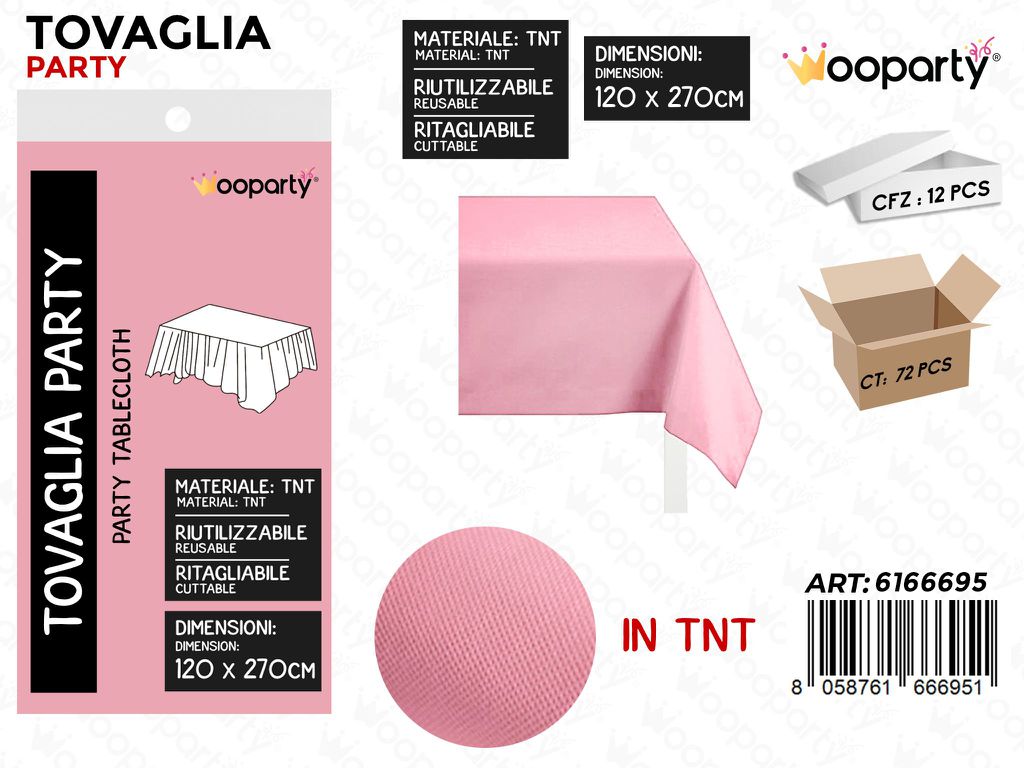 TOVAGLIA TNT 50G ROSA 120*270CM /PZ DA 12**