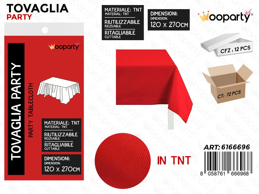 TOVAGLIA TNT 50G ROSSO 120*270CM /PZ DA 12**