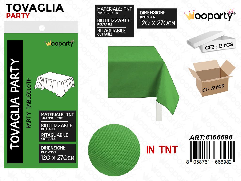 TOVAGLIA TNT 50G VERDE 120*270CM /PZ DA 12**
