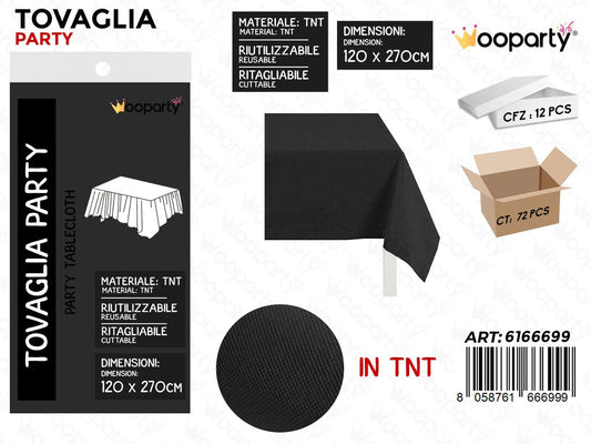 TOVAGLIA TNT 50G NERO 120*270CM /PZ DA 12**