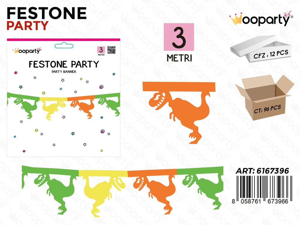 FESTONE PARTY DINOSAURO 3M