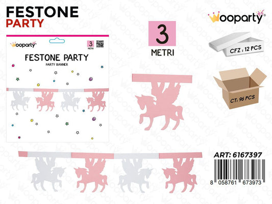 FESTONE PARTY UNICORNO 3M