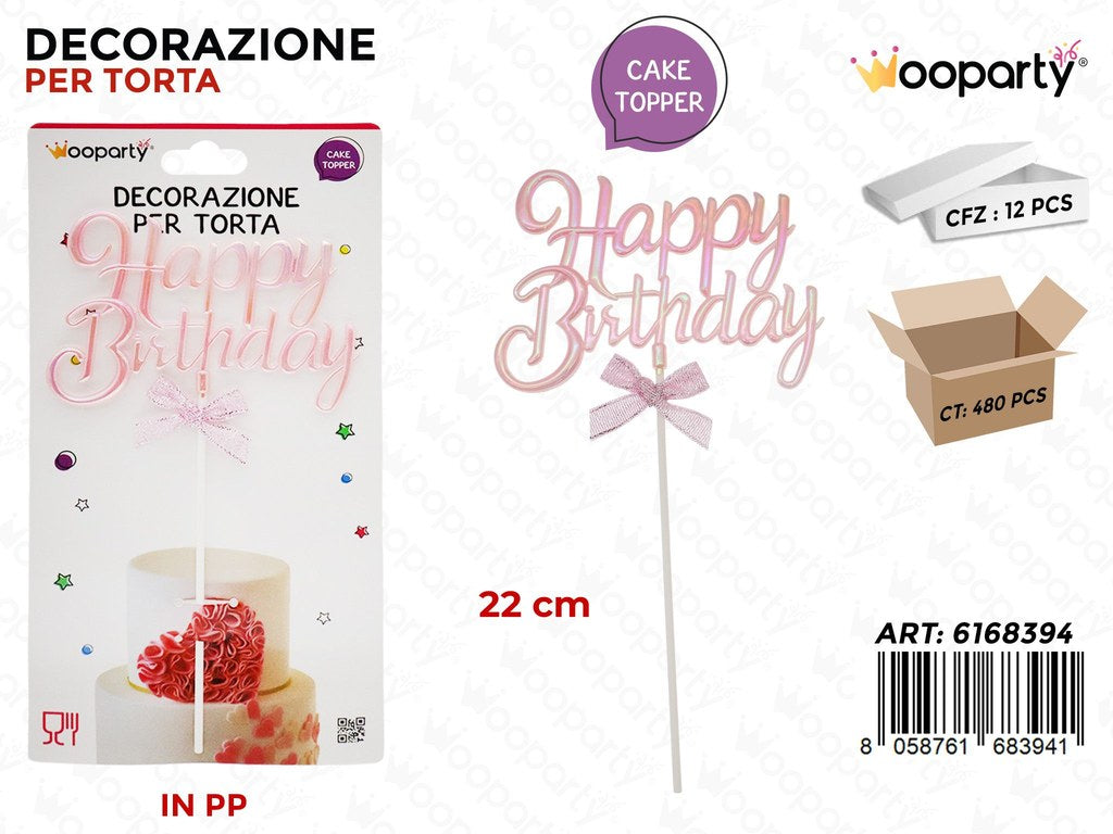DEC. TORTA H. BIRTHDAY ROSA 22CM