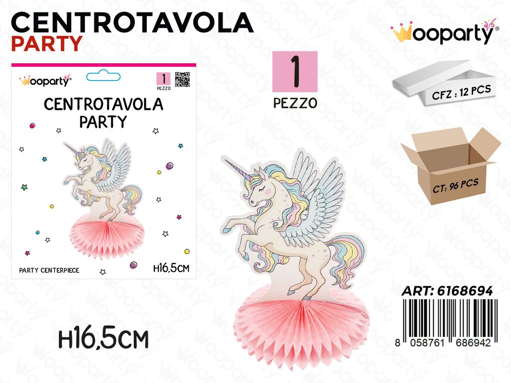 CENTROTAVOLA PARTY 1PCS UNICORNO H16.5CM