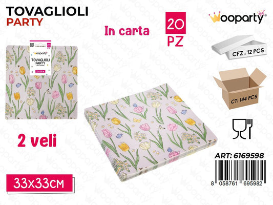 TOVAGLIOLI PARTY 2VELI 20PCS 33*33CM