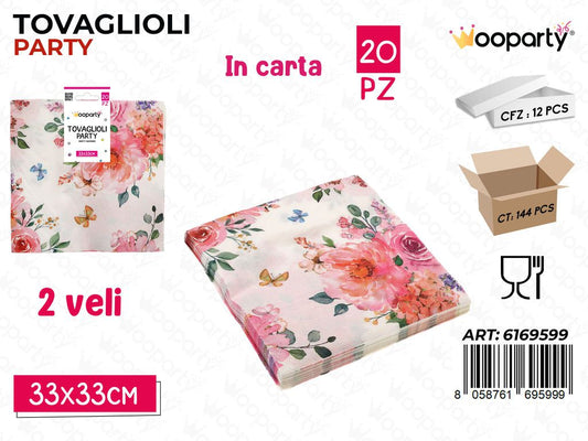 TOVAGLIOLI PARTY 2VELI 20PCS 33*33CM