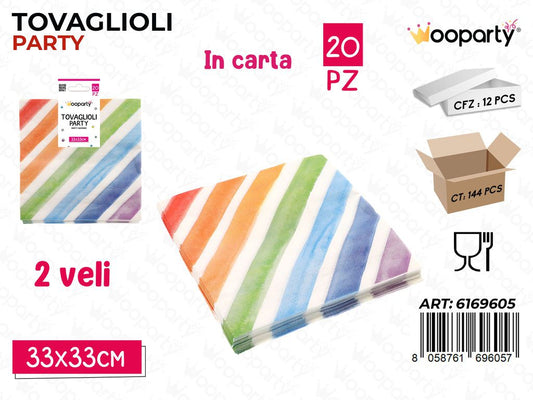 TOVAGLIOLI PARTY 2VELI 20PCS 33*33CM
