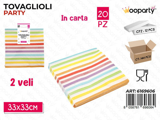 TOVAGLIOLI PARTY 2VELI 20PCS 33*33CM