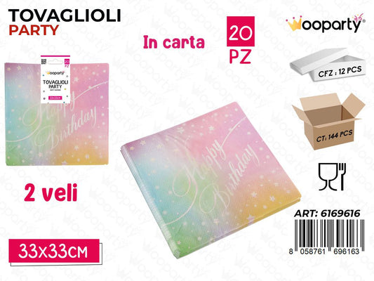 TOVAGLIOLI PARTY H.B 2VELI 20PCS 33*33CM