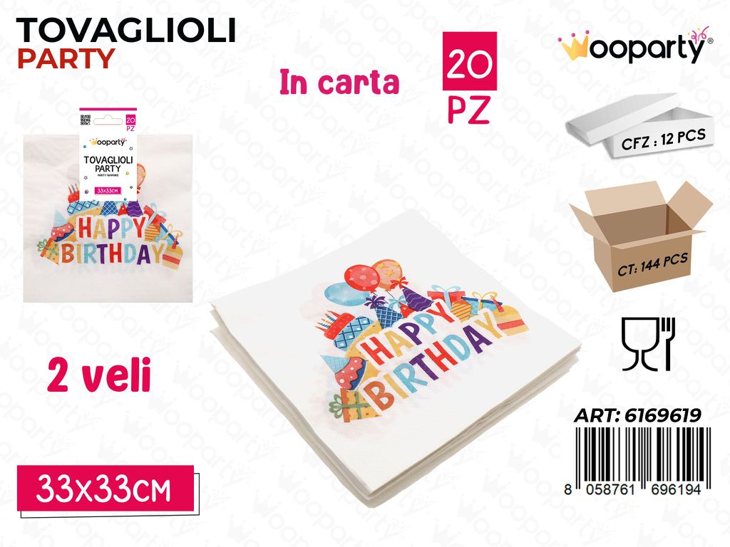 TOVAGLIOLI PARTY H.B 20PCS 33*33CM