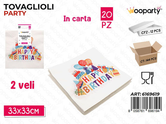 TOVAGLIOLI PARTY H.B 20PCS 33*33CM