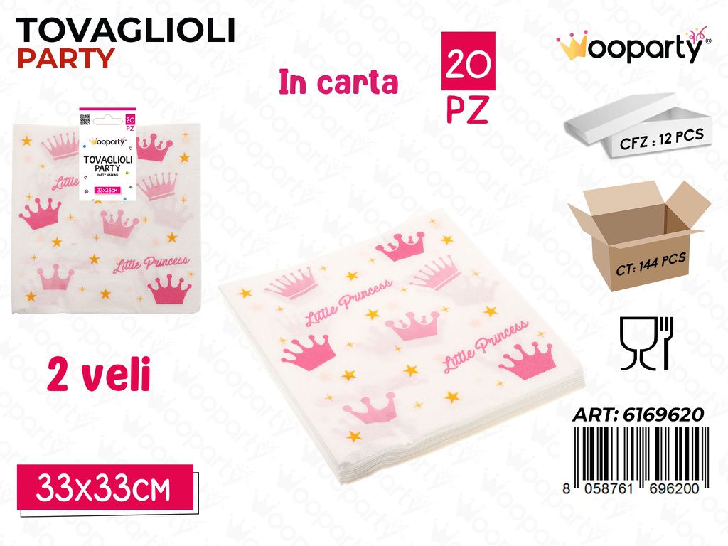 TOVAGLIOLI PARTY 2VELI 20PCS 33*33CM