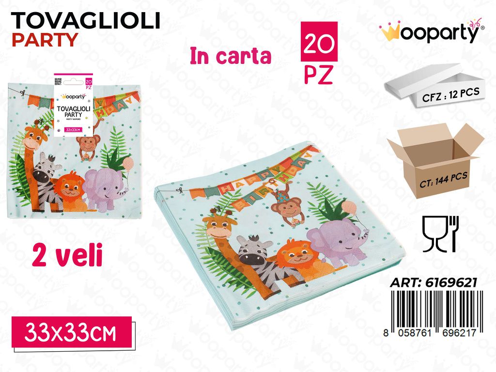 TOVAGLIOLI PARTY H.B 2VELI 20PCS 33*33CM