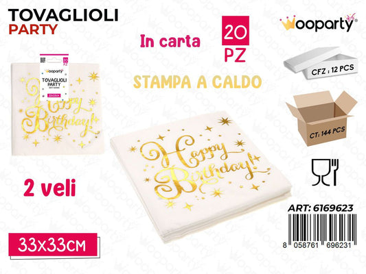 TOVAGLIOLI PARTY H.B 2VELI 20PCS 33*33CM