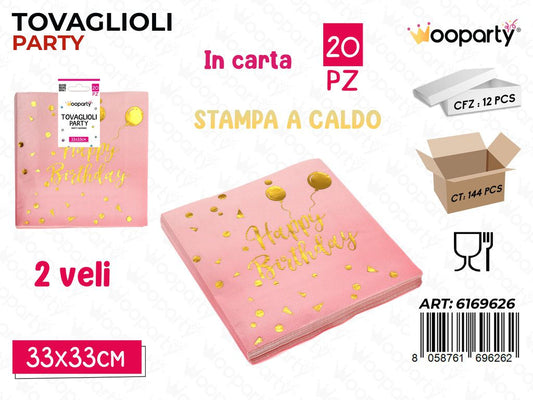 TOVAGLIOLI PARTY H.B 2VELI 20PCS 33*33CM