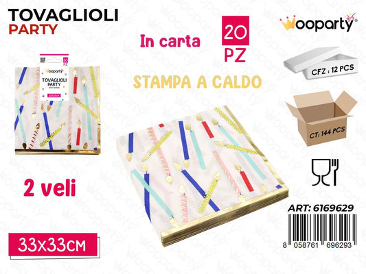 TOVAGLIOLI PARTY 2VELI 20PCS 33*33CM