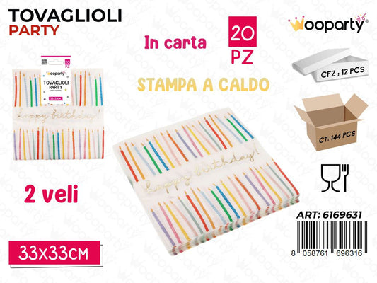 TOVAGLIOLI PARTY H.B 2VELI 20PCS 33*33CM