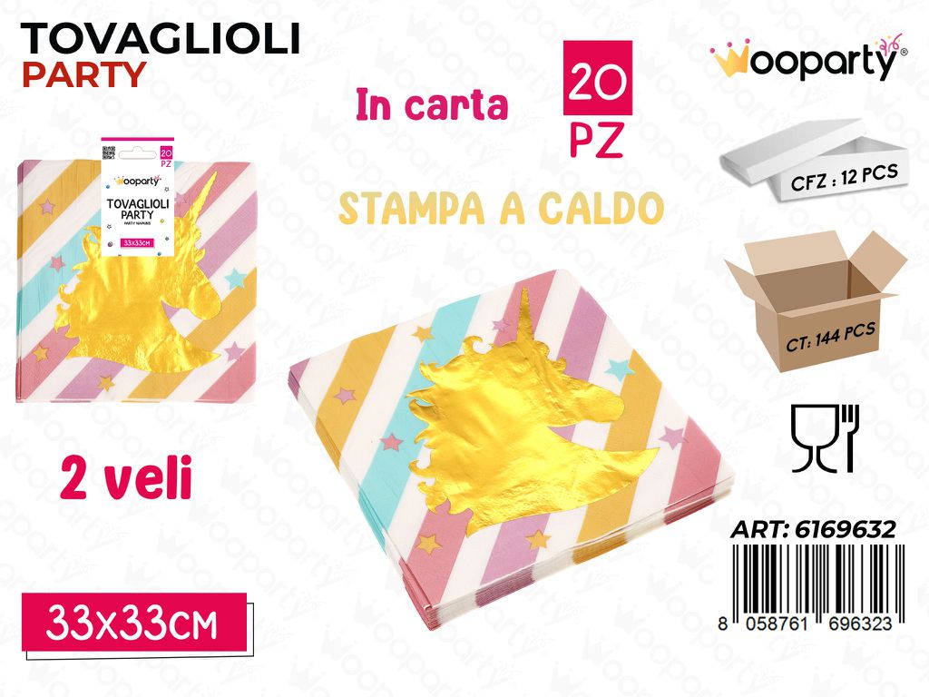 TOVAGLIOLI PARTY 2VELI 20PCS 33*33CM