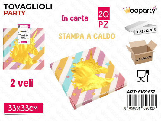 TOVAGLIOLI PARTY 2VELI 20PCS 33*33CM