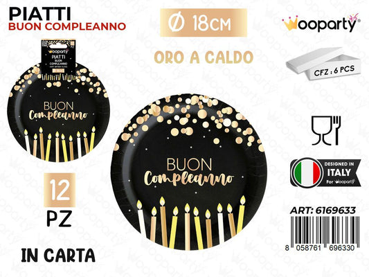 PIATTI CARTA B. COMPL. 18CM 12PCS