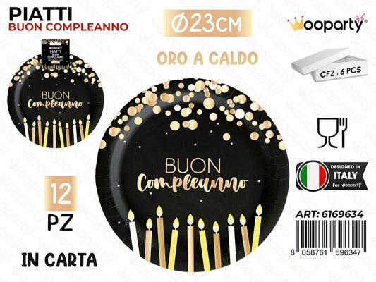 PIATTI CARTA B. COMPL. 23CM 12PCS