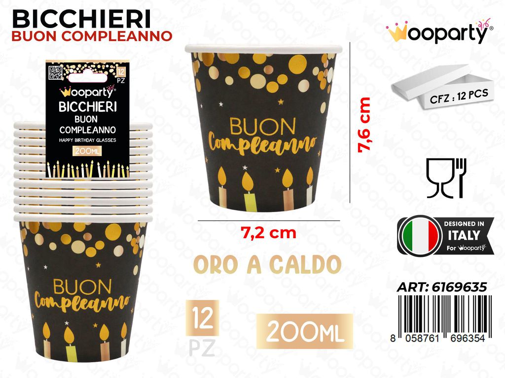 BICCHIERI CARTA B. COMPL. 200ML 12PCS