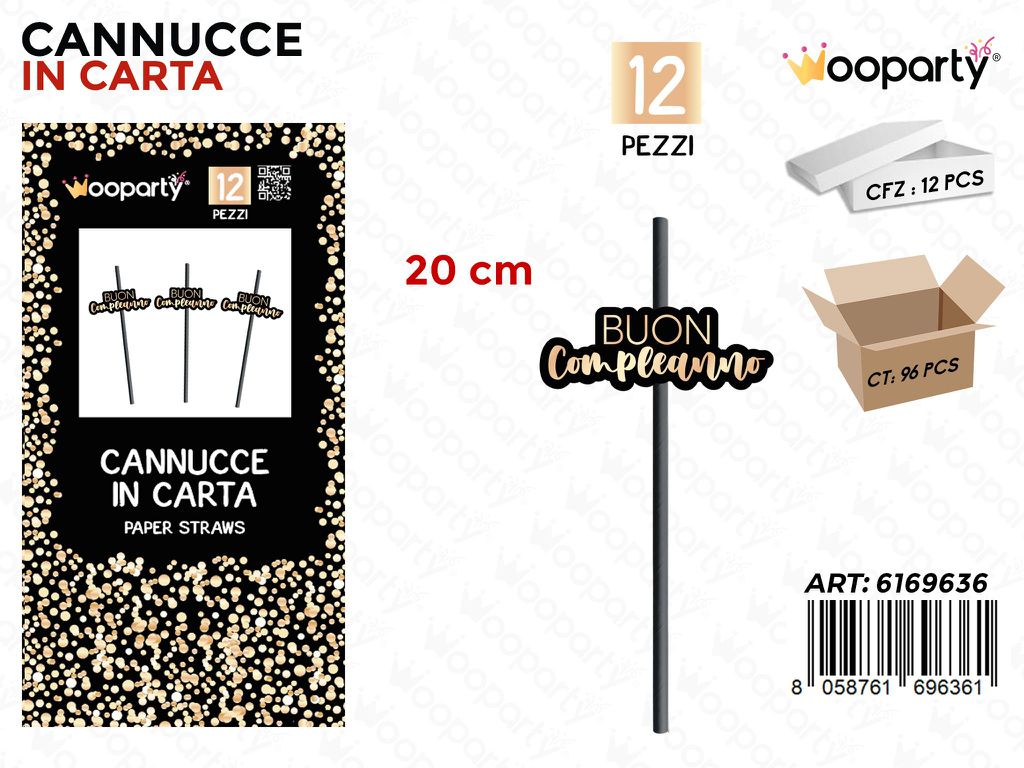 CANNUCCE CARTA B. COMPL. 12PCS 20CM