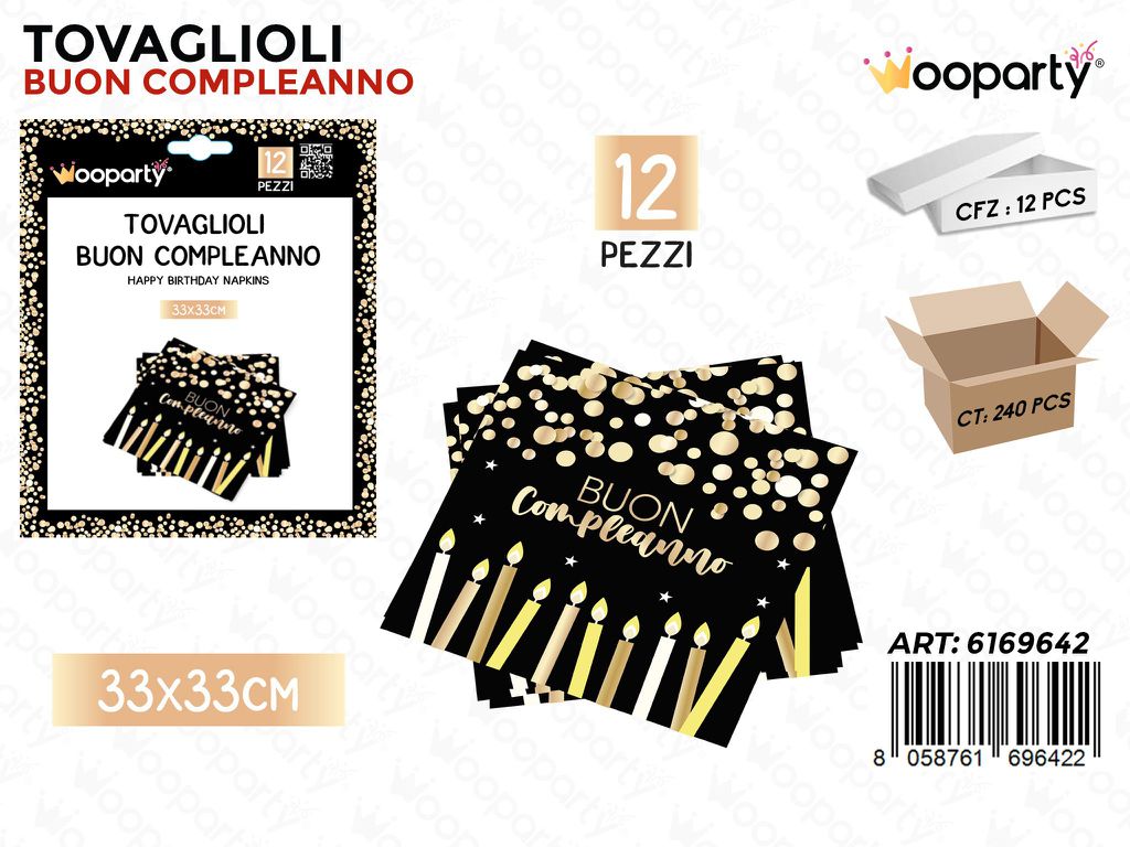 TOVAGLIOLI  B. COMPL. 12PCS 33*33CM