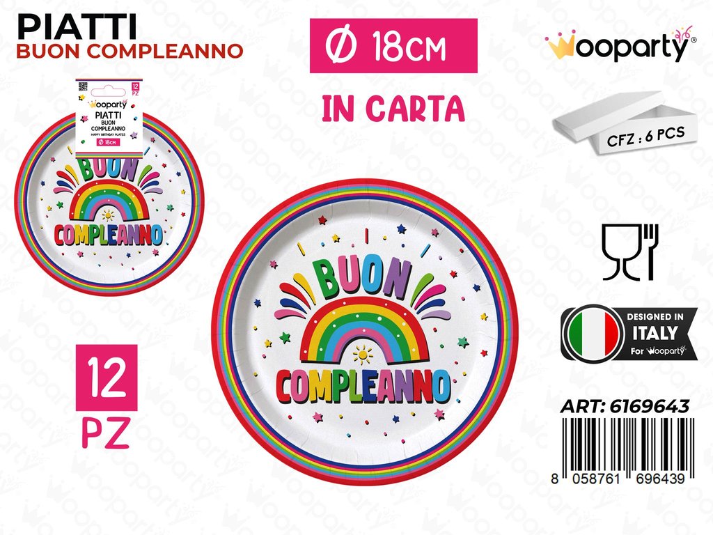 PIATTI CARTA B. COMPL. 18CM 12PCS