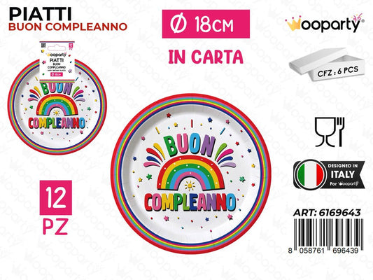 PIATTI CARTA B. COMPL. 18CM 12PCS