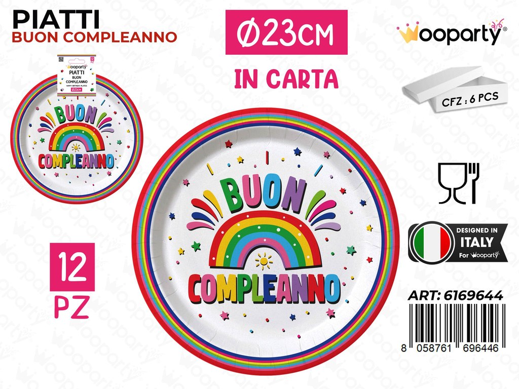 PIATTI CARTA B. COMPL. 23CM 12PCS