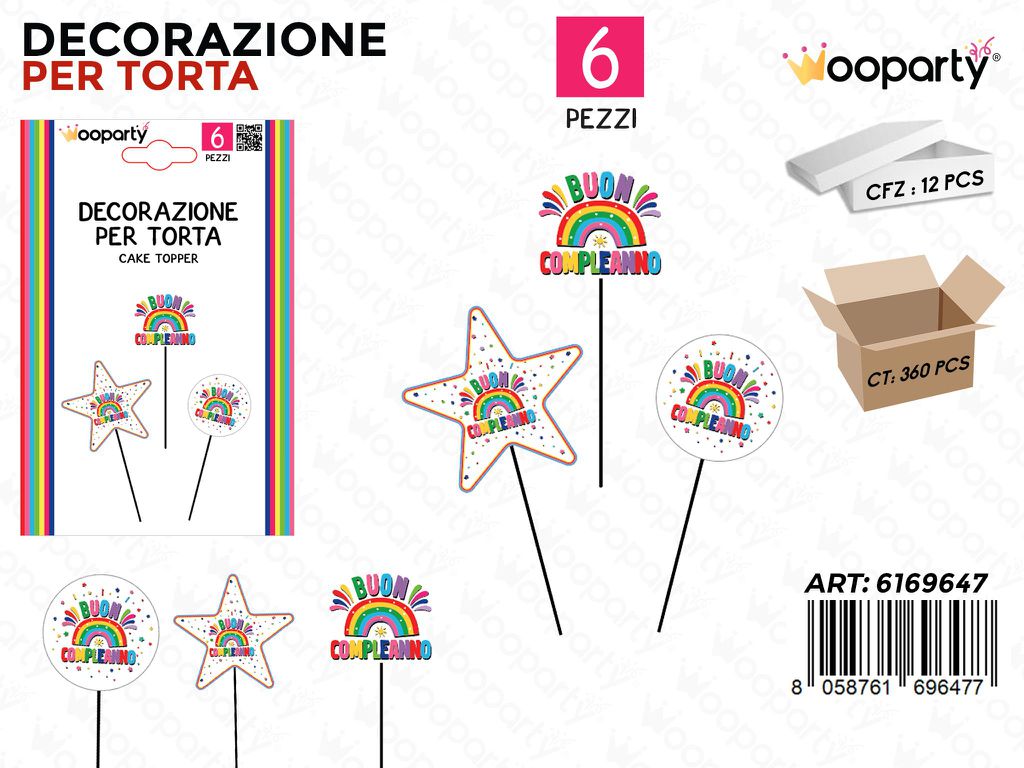 DEC. TORTA B. COMPL. 6PCS  /PZ DA 12**