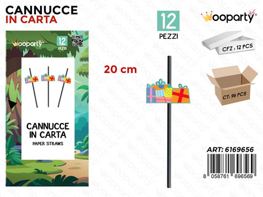 CANNUCCE CARTA AUGURI A TE 12PCS 20CM