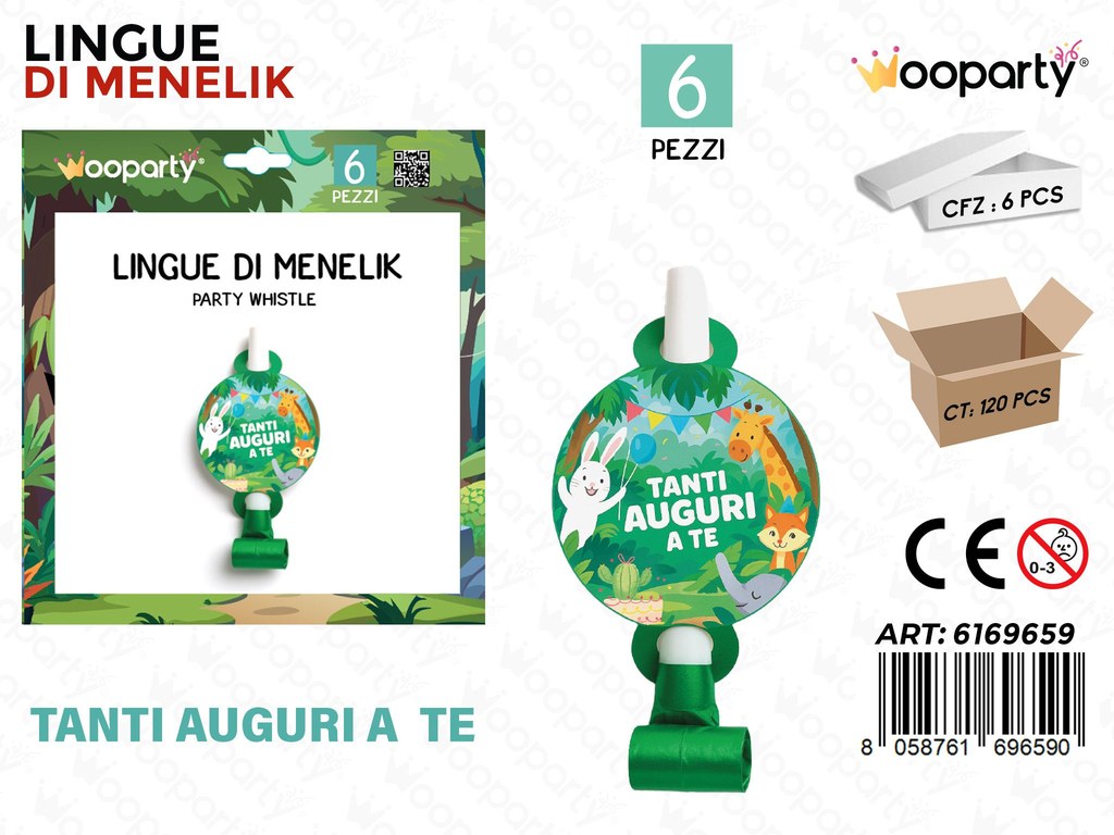 LINGUE DI MENELIK AUGURI A TE 6PCS